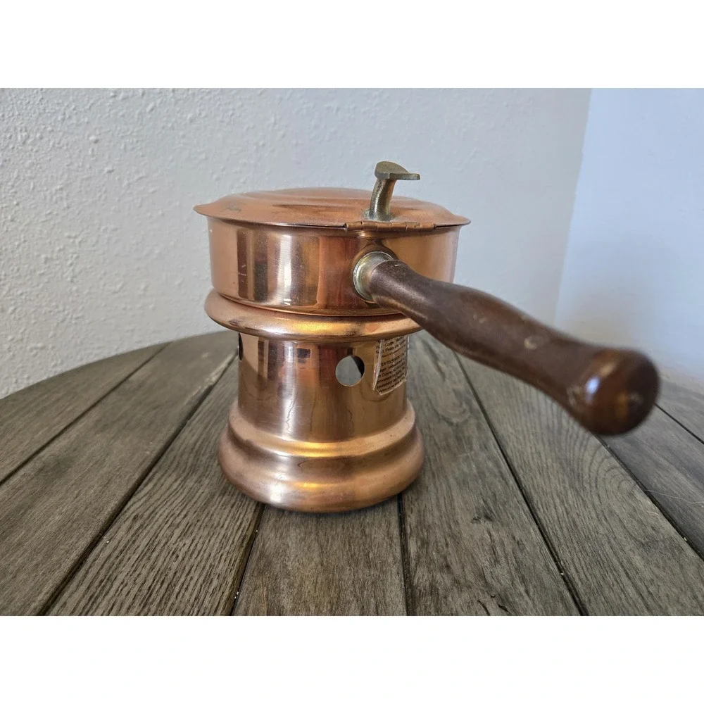 Vintage Copper Teleflora Portugal 1984 Les Bonbons Pot & Le Feu Warmer French